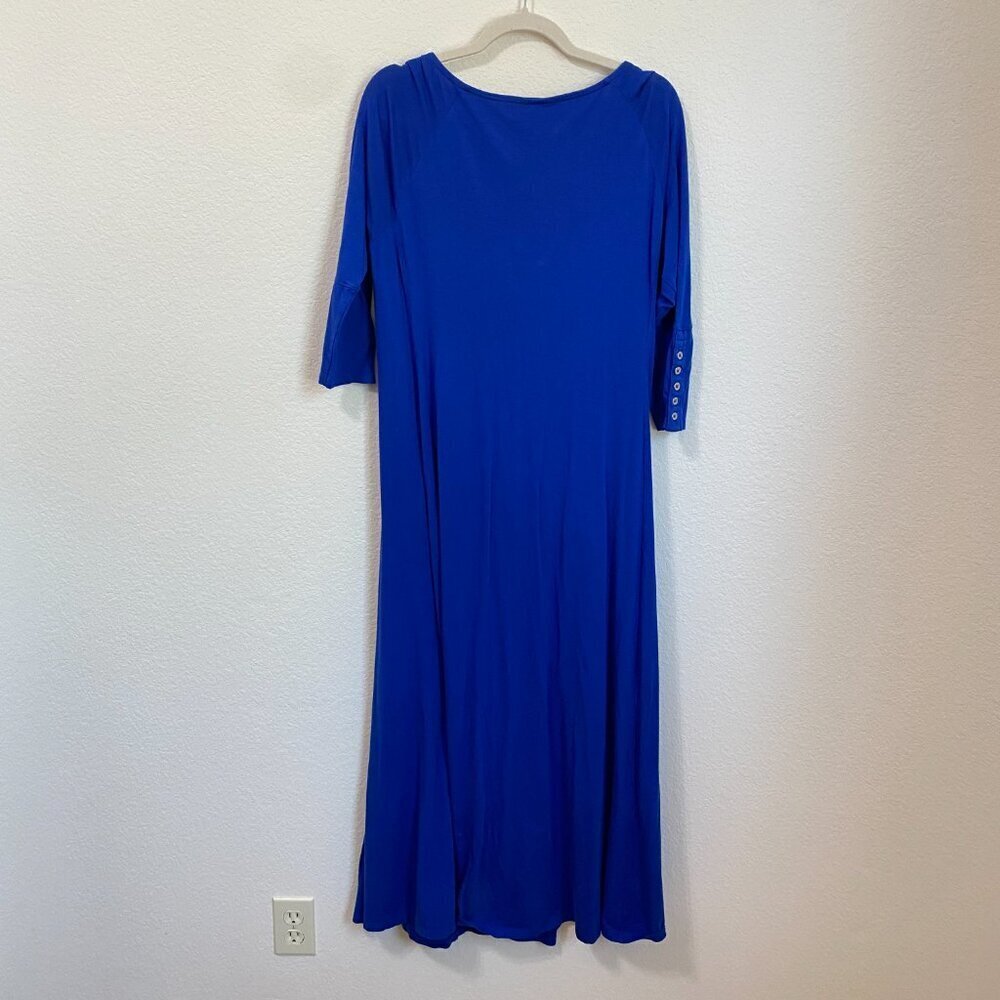 Soft Surroundings Pirouette Maxi Dress Sapphire Blue Size Large Made in Peru - Picture 9 of 9